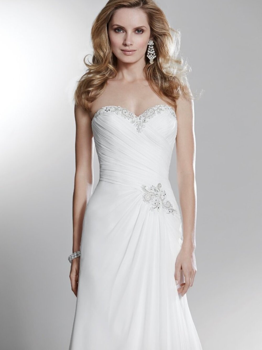 Cassidy Sara Wedding Dress Sweetheart White A line Beading Corset Back Strapless